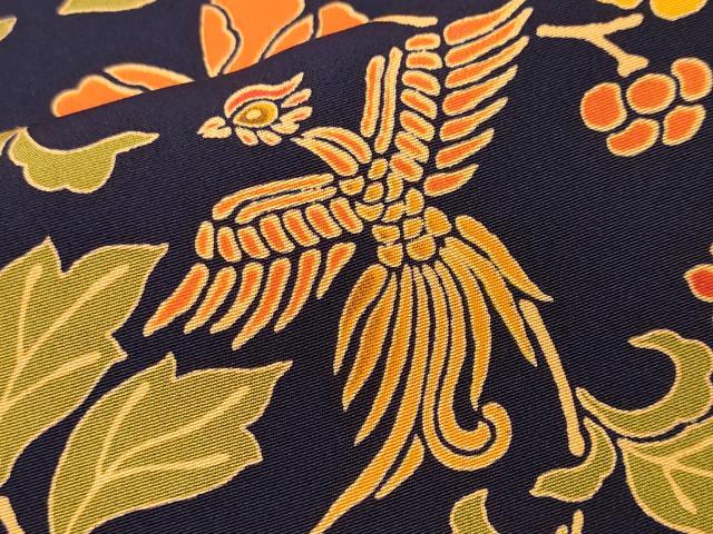 平和屋着物■上質な小紋　鳳凰花唐草文　正絹　逸品　CABN1304ev