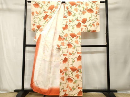 平和屋着物■上質な小紋　地紋起こし　枝花文　暈し染め　正絹　逸品　CABN1310ev