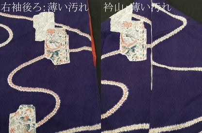 平和屋着物■上質な小紋　鳳凰舞蝶文　破れ色紙更紗草花文　金彩　正絹　逸品　CABN1315ev