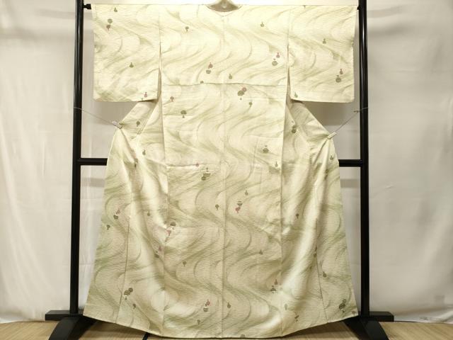 平和屋着物■上質な小紋　流線陶器文　暈し染め　正絹　逸品　CABN1316ev