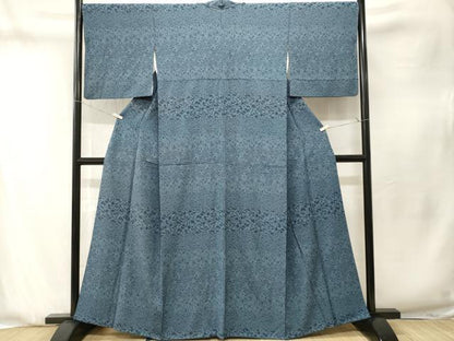 平和屋着物■上質な小紋　横段花文　正絹　逸品　CABN1318ev
