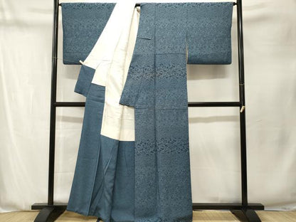 平和屋着物■上質な小紋　横段花文　正絹　逸品　CABN1318ev