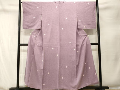 平和屋着物■上質な小紋　絞り　菱文　正絹　逸品　CABN1322ev