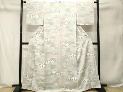 平和屋着物■上質な小紋　地紋起こし　抽象文様　暈し染め　正絹　逸品　CABN1325ev