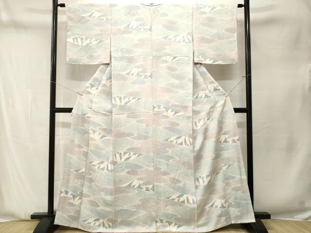 平和屋着物■上質な小紋　地紋起こし　抽象文様　暈し染め　正絹　逸品　CABN1325ev