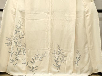平和屋着物■豪華色留袖　刺繍　枝花文　　正絹　逸品　CABN1328ev