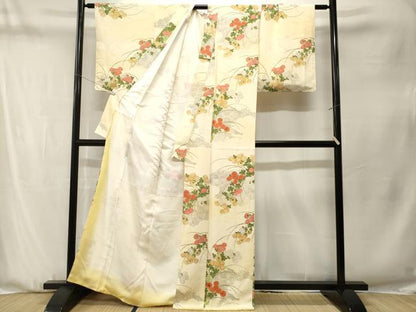平和屋着物■訪問着　芒枝菊文　暈し染め　正絹　逸品　CABN1330ev