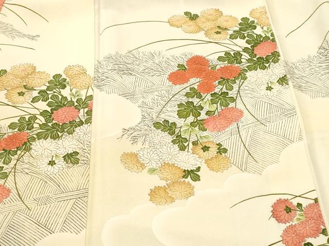 平和屋着物■訪問着　芒枝菊文　暈し染め　正絹　逸品　CABN1330ev