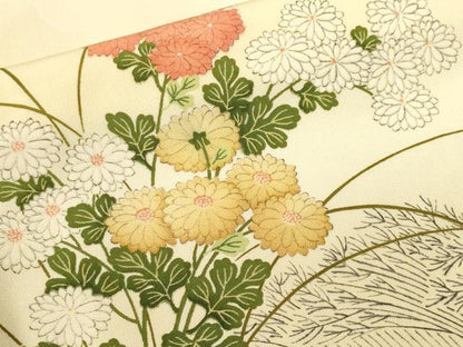 平和屋着物■訪問着　芒枝菊文　暈し染め　正絹　逸品　CABN1330ev