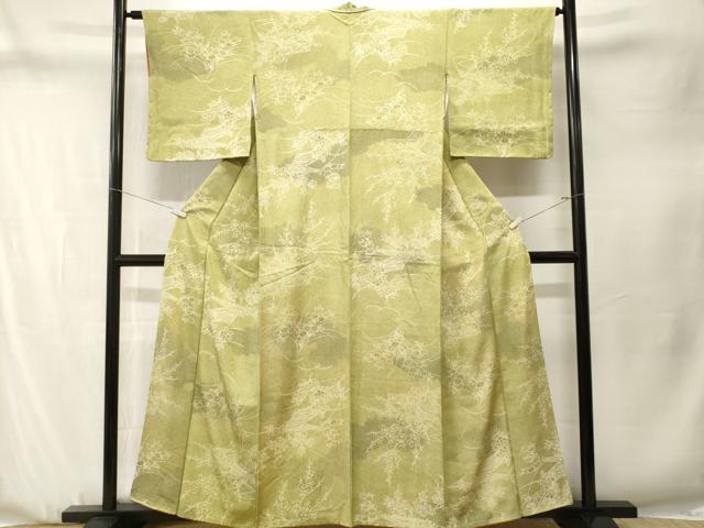 平和屋着物■上質な小紋　地紙芝草枝花文　暈し染め　正絹　逸品　CABN1331ev