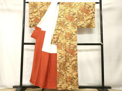 平和屋着物■上質な小紋　松竹梅　芝草花車文　金彩　正絹　逸品　CABN1337ev