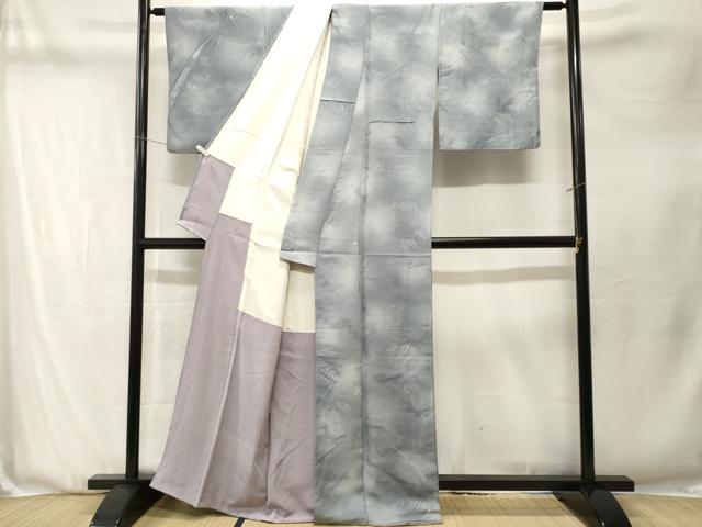 平和屋着物■上質な小紋　地紋起こし　抽象文様　暈し染め　正絹　逸品　CABN1338ev
