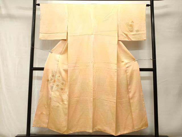 平和屋着物■中国三大刺繍　相良刺繍　総刺繍　訪問着　花車文　花籠文　暈し染め　正絹　逸品　CABN1341ev