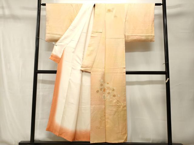 平和屋着物■中国三大刺繍　相良刺繍　総刺繍　訪問着　花車文　花籠文　暈し染め　正絹　逸品　CABN1341ev