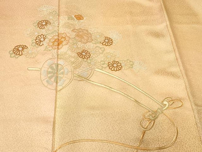 平和屋着物■中国三大刺繍　相良刺繍　総刺繍　訪問着　花車文　花籠文　暈し染め　正絹　逸品　CABN1341ev