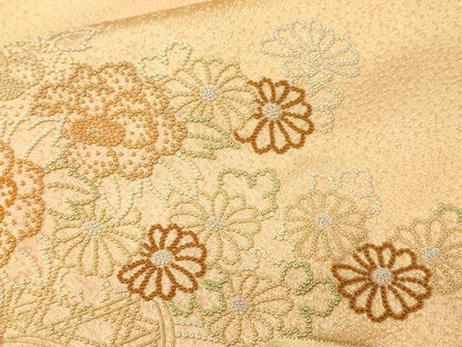 平和屋着物■中国三大刺繍　相良刺繍　総刺繍　訪問着　花車文　花籠文　暈し染め　正絹　逸品　CABN1341ev