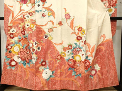 平和屋着物■豪華振袖　駒刺繍　唐草枝花文　金銀彩　正絹　逸品　CABN1346ev