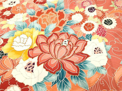 平和屋着物■豪華振袖　駒刺繍　唐草枝花文　金銀彩　正絹　逸品　CABN1346ev