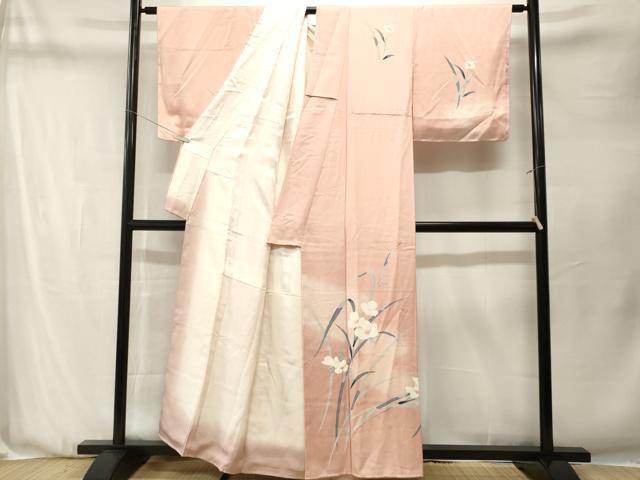 平和屋着物■訪問着　草花文　暈し染め　正絹　逸品　CABN1348ev