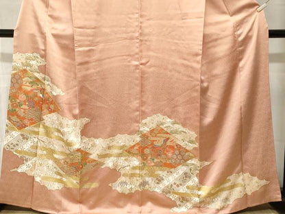 平和屋着物■豪華色留袖　駒刺繍　宝尽し　松皮菱松竹梅飛鶴文　金彩　正絹　逸品　CABN1350ev