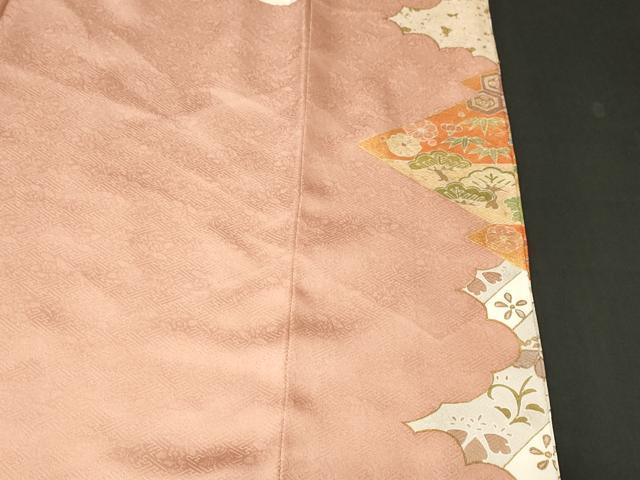 平和屋着物■豪華色留袖　駒刺繍　宝尽し　松皮菱松竹梅飛鶴文　金彩　正絹　逸品　CABN1350ev