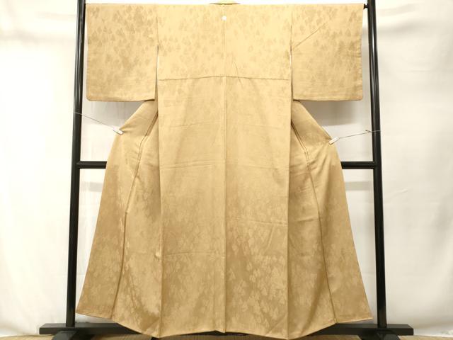 平和屋着物■上質な色無地　樹林地紋　飴色　正絹　逸品　CABN1353ev