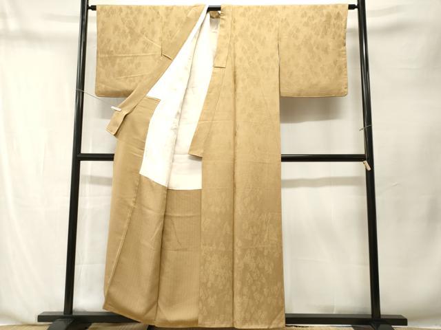 平和屋着物■上質な色無地　樹林地紋　飴色　正絹　逸品　CABN1353ev