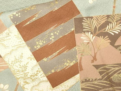 平和屋着物■豪華色留袖　駒刺繍　色紙重ね流水江田花文　金彩　反端付き　正絹　逸品　CABN1357ev
