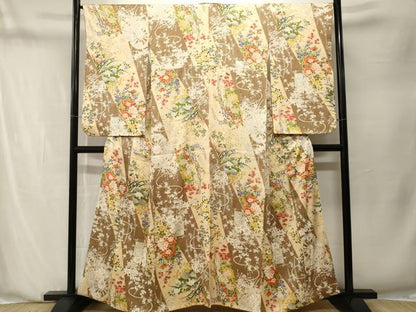 平和屋着物■小振袖　乱菊　草花文　金彩　正絹　逸品　CABN1358ev