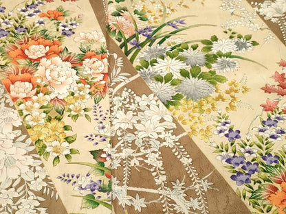 平和屋着物■小振袖　乱菊　草花文　金彩　正絹　逸品　CABN1358ev