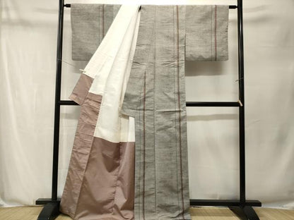 平和屋着物■上質な紬　間道　正絹　逸品　CABN1361ev