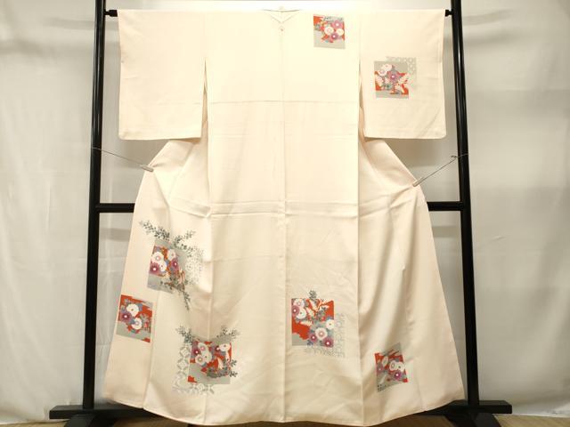 平和屋着物■訪問着　色紙重ね草花文　暈し染め　金彩　正絹　逸品　CABN1366ev