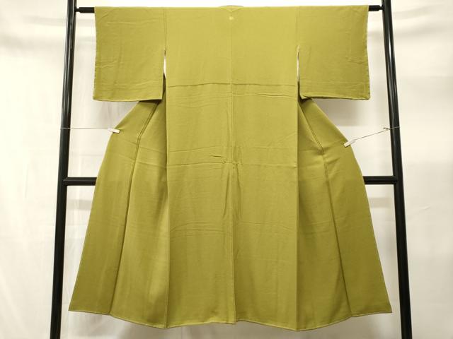 平和屋着物■上質な色無地　菜種油色　正絹　逸品　CABN1373ev