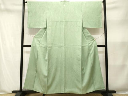平和屋着物■上質な色無地　縞　夏虫色　正絹　逸品　CABN1374ev