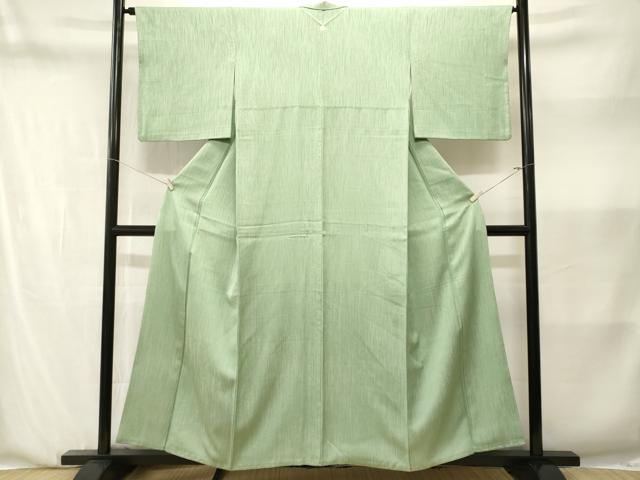 平和屋着物■上質な色無地　縞　夏虫色　正絹　逸品　CABN1374ev