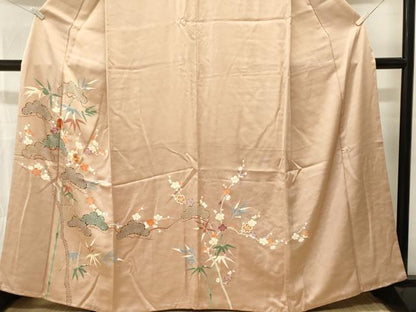 平和屋着物■訪問着　刺繍　松竹梅　金彩　正絹　逸品　CABN1377ev