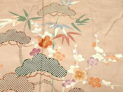 平和屋着物■訪問着　刺繍　松竹梅　金彩　正絹　逸品　CABN1377ev