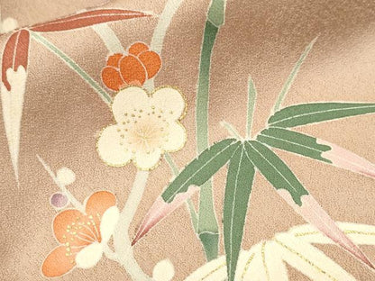平和屋着物■訪問着　刺繍　松竹梅　金彩　正絹　逸品　CABN1377ev