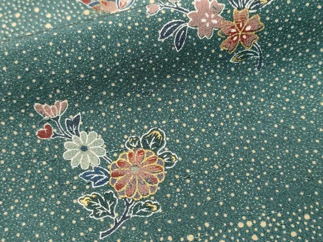 平和屋着物■上質な小紋　大小霰枝花蝶文　金彩　正絹　逸品　CABN1378ev