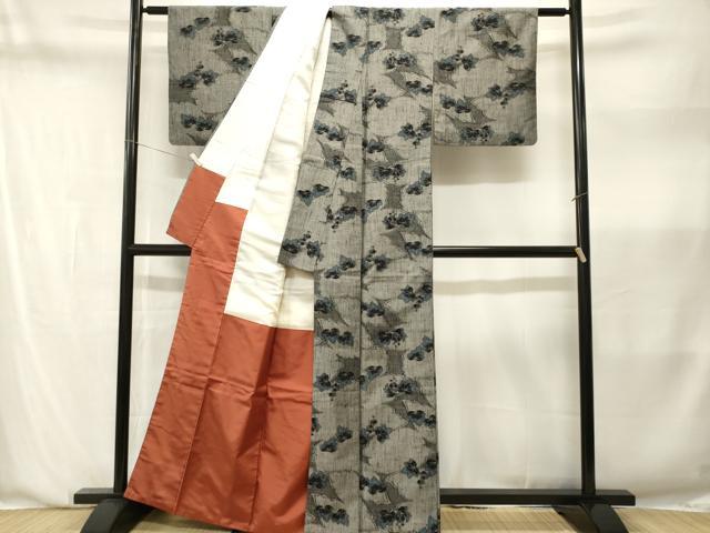 平和屋着物■上質な紬　舞葉文　正絹　逸品　CABN1381ev