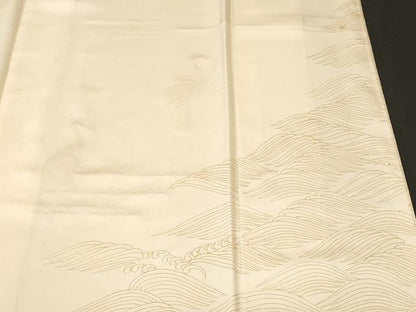 平和屋着物■訪問着　刺繍　立波群鶴文　金銀彩　正絹　逸品　CABN1384ev
