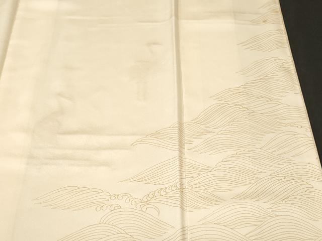 平和屋着物■訪問着　刺繍　立波群鶴文　金銀彩　正絹　逸品　CABN1384ev