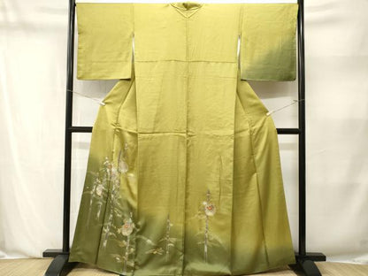平和屋着物■訪問着　雪輪松竹梅花文　暈し染め　金銀彩　正絹　逸品　CABN1390ev