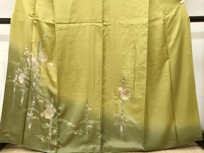 平和屋着物■訪問着　雪輪松竹梅花文　暈し染め　金銀彩　正絹　逸品　CABN1390ev