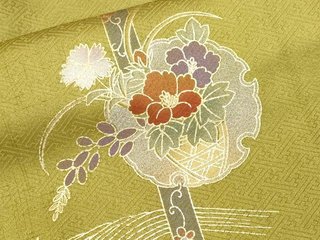 平和屋着物■訪問着　雪輪松竹梅花文　暈し染め　金銀彩　正絹　逸品　CABN1390ev