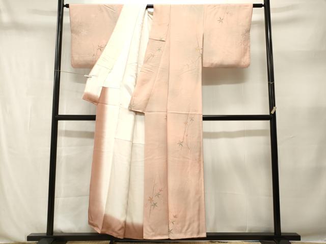 平和屋着物■上質な小紋　地紋起こし　笹竹文　暈し染め　正絹　逸品　CABN1391ev