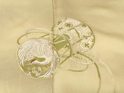 平和屋着物■訪問着　総刺繍　鼓　飛鶴文　暈し染め　正絹　逸品　CABN1395ev
