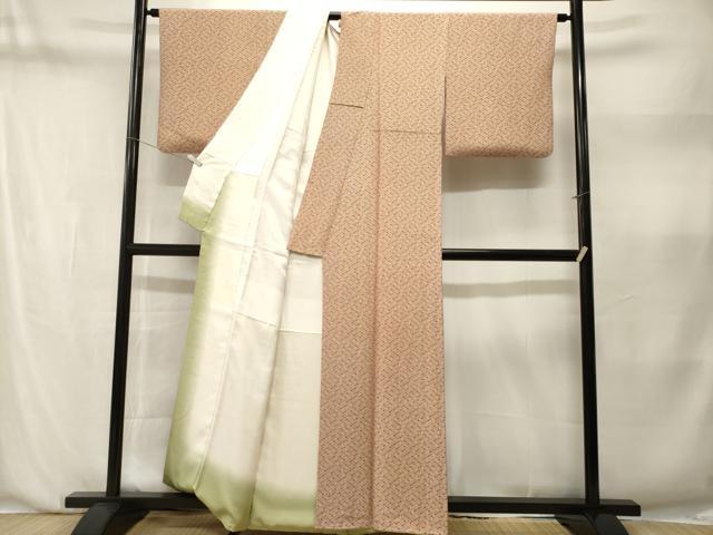 平和屋着物■上質な小紋　菱花文　正絹　逸品　CABN1396ev