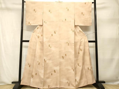 平和屋着物■上質な小紋　飛鶴花文　暈し染め　正絹　逸品　CABN1403ev