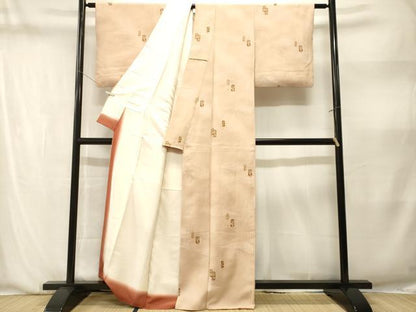 平和屋着物■上質な小紋　飛鶴花文　暈し染め　正絹　逸品　CABN1403ev